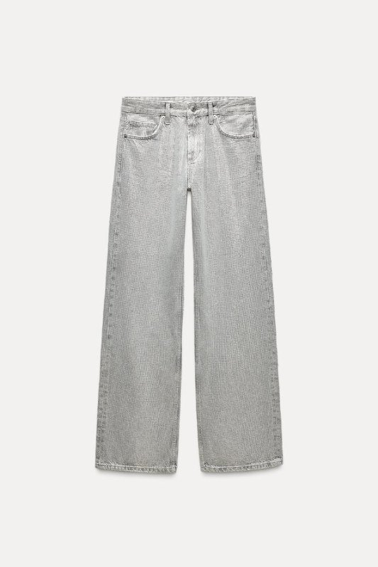 JEANS TRF WIDE LEG BRILLOS TIRO MEDIO